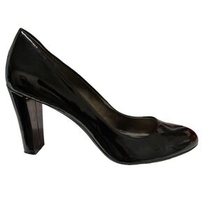 Calvin Klein Olive Classic Black Patent Leather Pumps Size 8.5